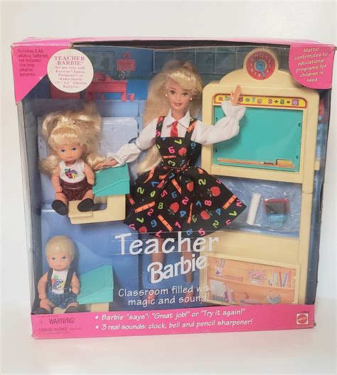 teacher barbie 1995|vintage teacher barbie doll.